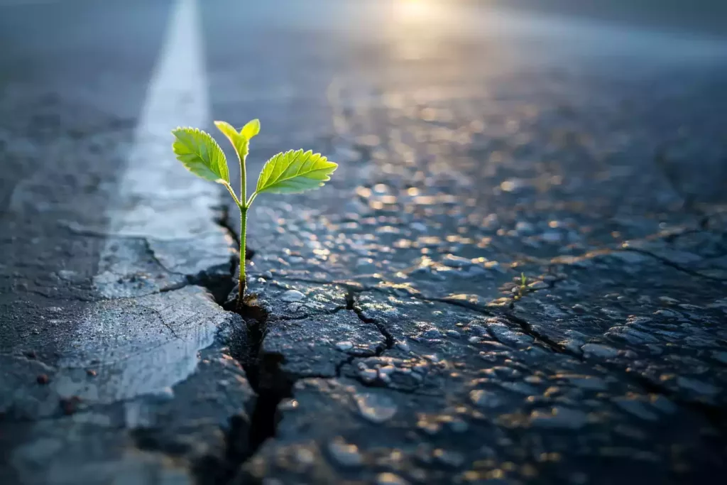 leaf in the road, symbolizing a sober living a los angeles